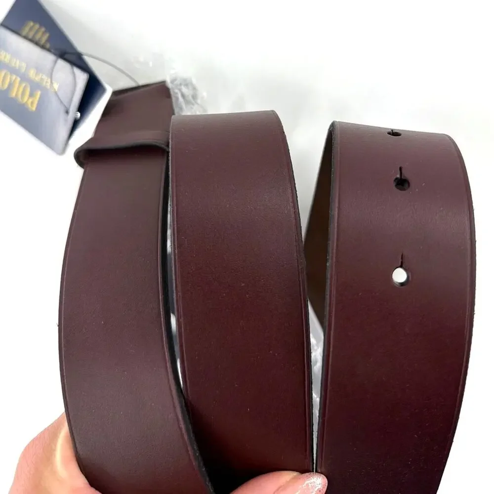 Polo Ralph Lauren Pony Plaque Leather Belt Dark Brown Size 34